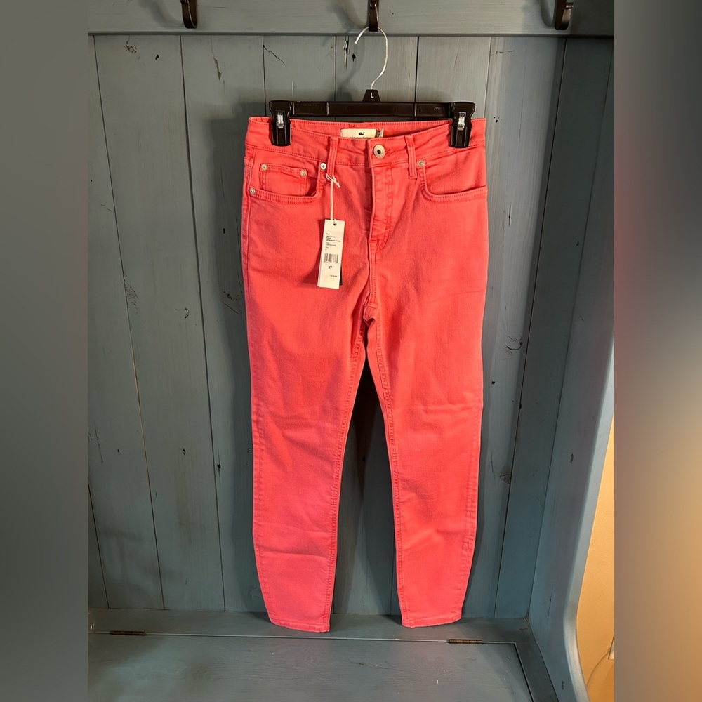 Vineyard Vines Coral High Rise Skinny Ankle Jeans | Size 27 (New)